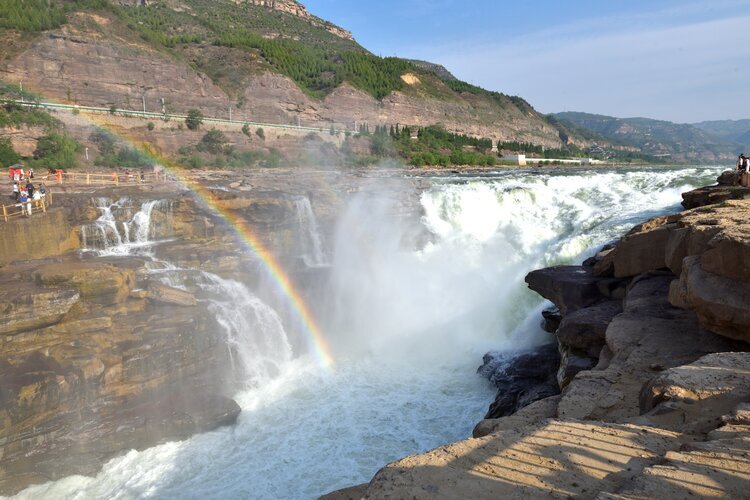 The white water of Hukou Waterfall