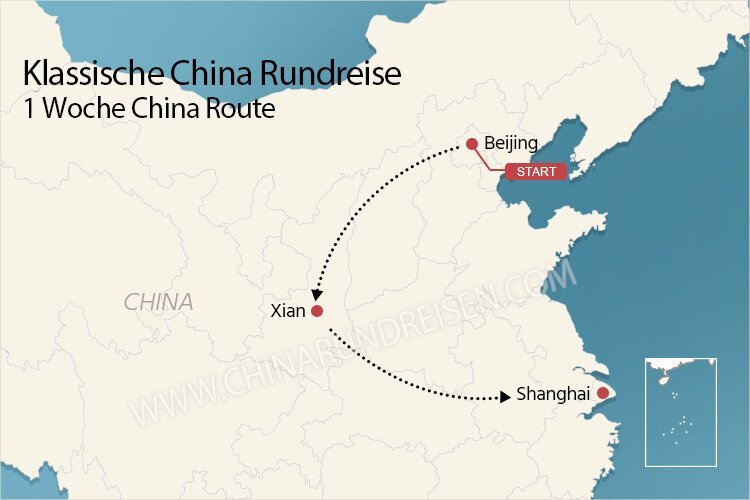 China Reiseroute 1 Woche