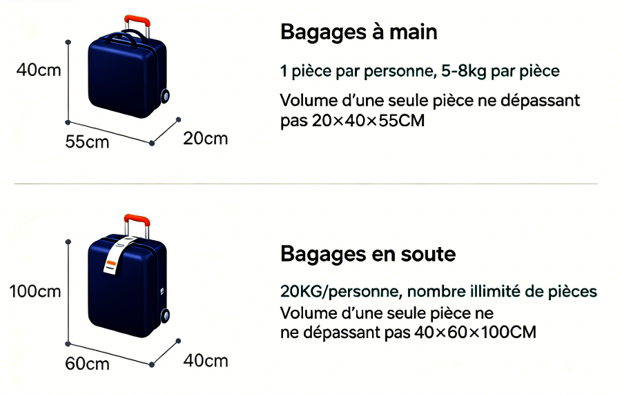Bagages à main et en soute