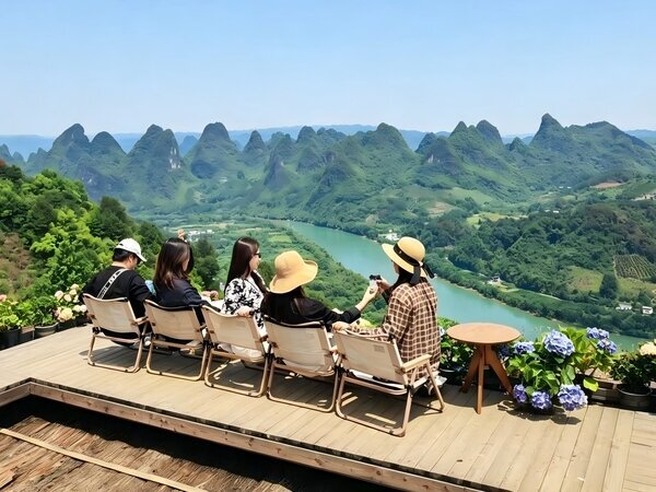 Kaffeepause in Yangshuo