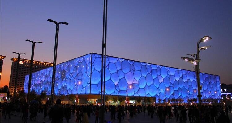 Water Cube at night