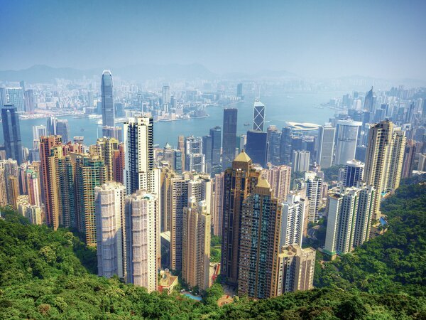 Vistas panorámicas de la ciudad desde el Victoria Peak.