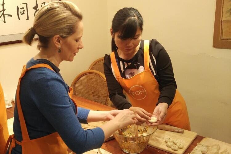 Our guests learned to make dumplings